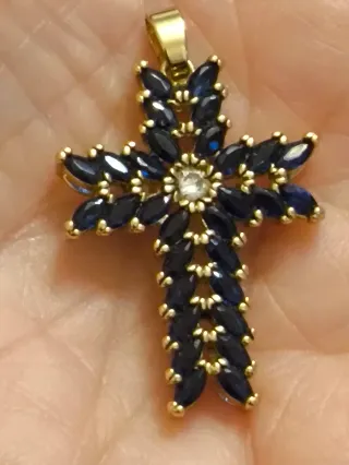 Cruz Zafiros Chapada Oro 18k