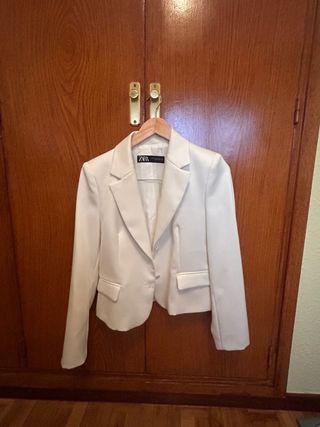 Blazer Zara Blanco Mujer