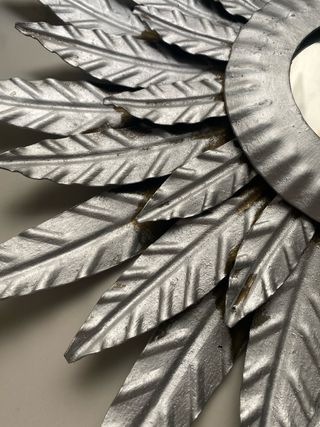 Espejo Sol Plateado Antiguo