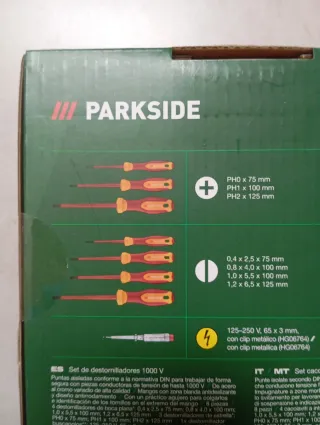 Set Destornilladores Parkside 1000V 8 piezas