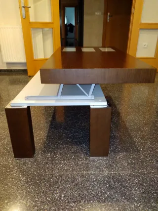 Mesa de centro elevable con cristal