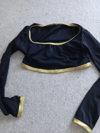 Maillot de patinaje artístico con pedrería + top