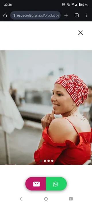 Turbante Oncológico Rojo y Blanco