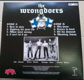 Vinilo The Wrongdoers - Helsinki. Skinhead Oi!
