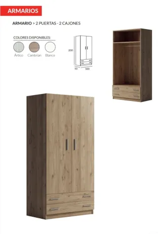 Armario 2 puertas y 2 cajones