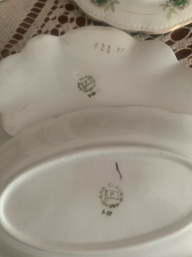 Vajilla San Claudio Oviedo 1957