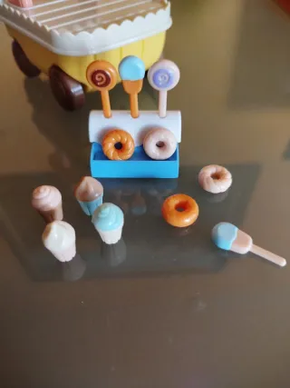 Carrito de dulces y helados miniatura