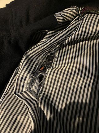 Abrigo paño gris jaspeado con forro peluche Zara