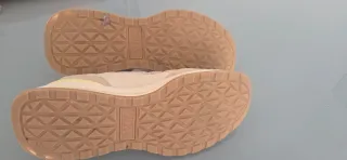 Zapatillas deportivas mujer beige y rosa