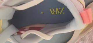 Zapatillas deportivas mujer beige y rosa