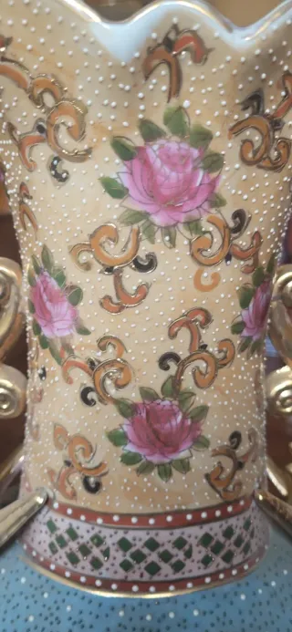 Jarrón de Porcelana China Decorado