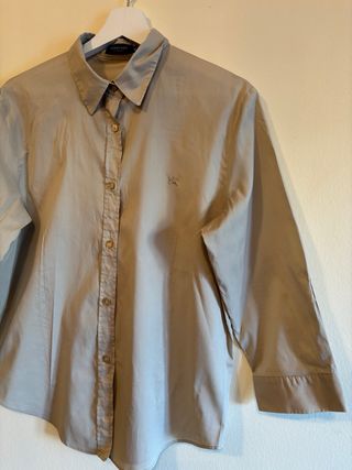 Camisa Burberry London Beige Logo Talla 46
