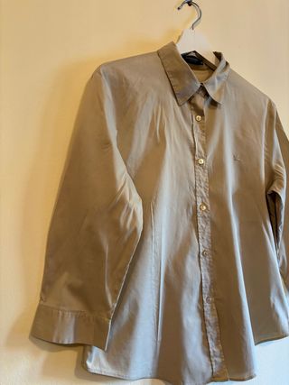 Camisa Burberry London Beige Logo Talla 46