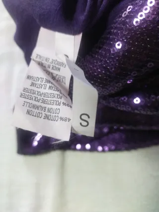 Vestido Morado Lentejuelas Talla S