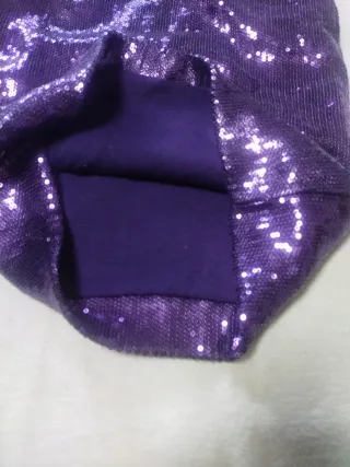 Vestido Morado Lentejuelas Talla S
