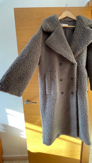Abrigo Nuevo largo pelo gris/marrón