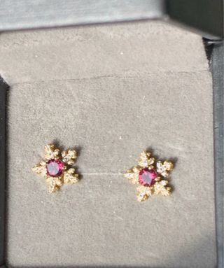 Pendientes de plata con rodolita