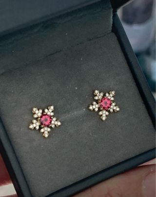 Pendientes de plata con rodolita