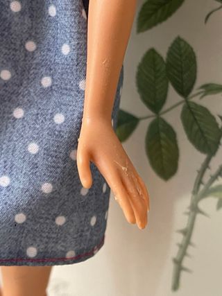 Muñeca Barbie Vestido Azul Lunares