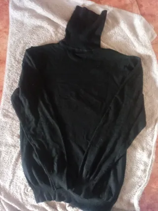 Jersey de punto chico / cuello alto negro XL