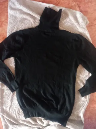 Jersey de punto chico / cuello alto negro XL