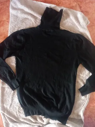 Jersey de punto chico / cuello alto negro XL