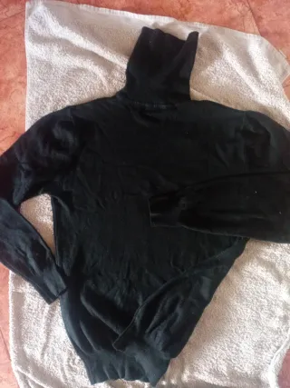 Jersey de punto chico / cuello alto negro XL