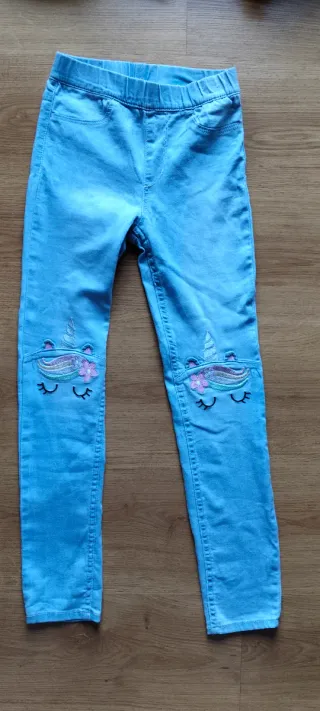 Pantalón vaquero niña unicornios T8/9