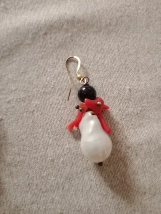 Orecchini donna con perla e corallo