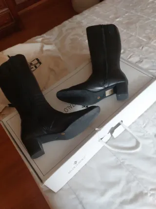 Botas altas de piel Belen Gonzalo negras súper cóm