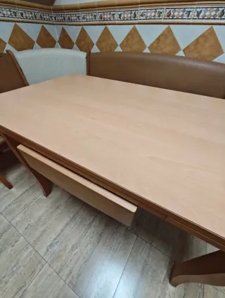 Conjunto Rinconera Madera y Mesa Extensible