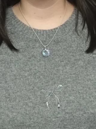 Conjunto pendientes y colgante aro cristal