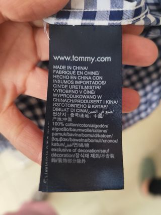 Camisa Tommy Hilfiger cuadros azul Talla L