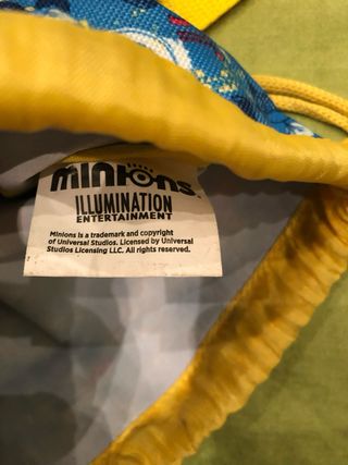 2 Bolsas/Mochila Minions con Cremallera