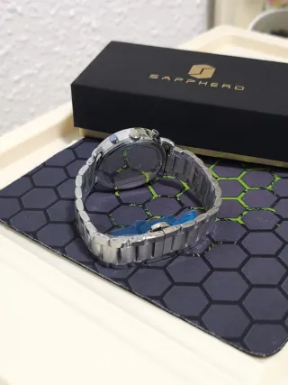 Reloj de Hombre Azul y Plateado