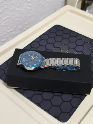 Reloj de Hombre Azul y Plateado