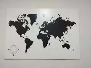 Cuadro Mapa Mundo Ikea Negro.