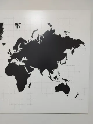 Cuadro Mapa Mundo Ikea Negro.