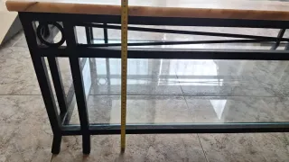 Mesa centro mármol y cristal, es para arreglar