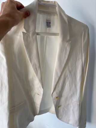 Americana Zara Lino Blanca Talla 13-14