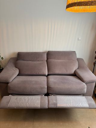 Sofá 2-3 plazas gris tela