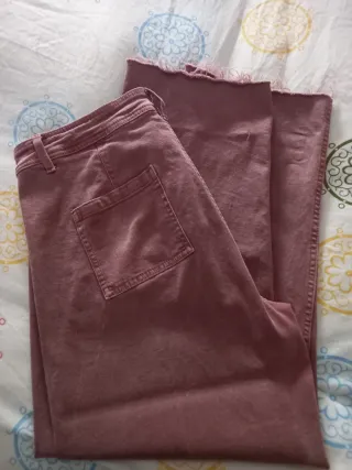 Pantalón vaquero mujer color teja t.44