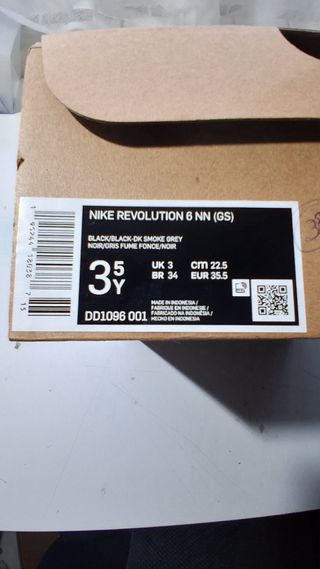 Zapatillas Nike Revolution 6 nn negro gris niño