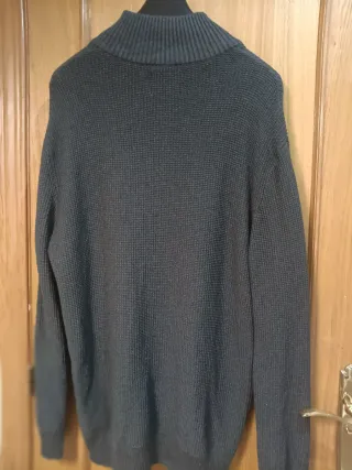 Jersey gris oscuro hombre cuello cremallera