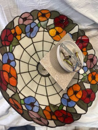 Lámpara plafón cristal y metal. diámetro 42cm