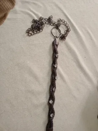 Girocollo nero e argento con strass