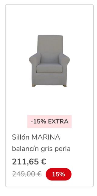 Sillón balancín MARINA gris perla