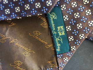 Cravatta Seta Vintage Fantasia Blu/Marrone