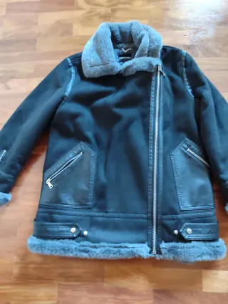 Cazadora efecto ante oversize mujer