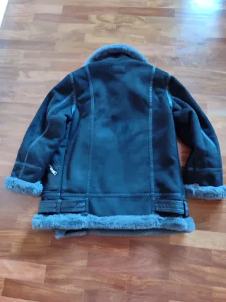 Cazadora efecto ante oversize mujer